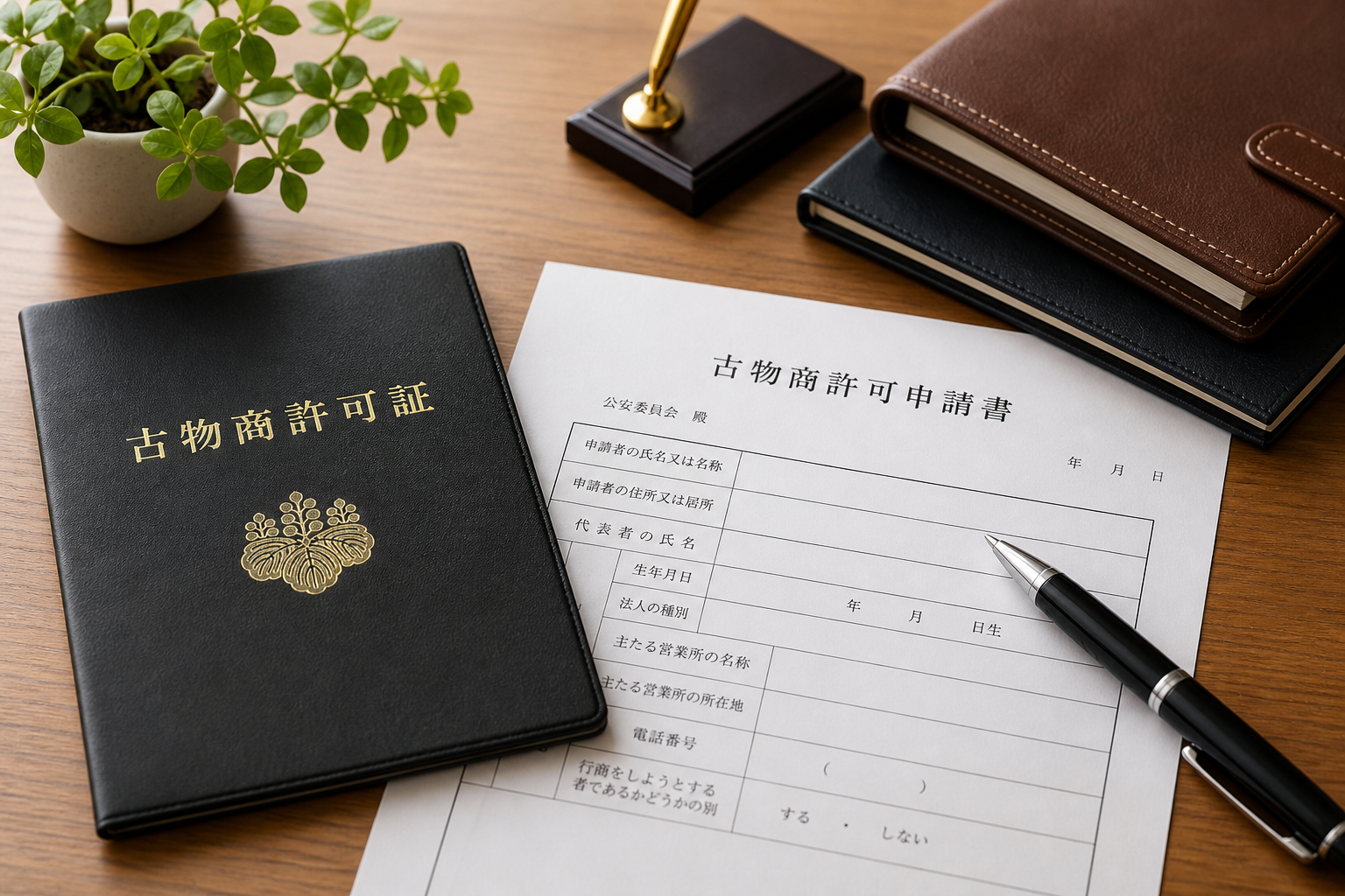 古物商許可申請書類のイメージ