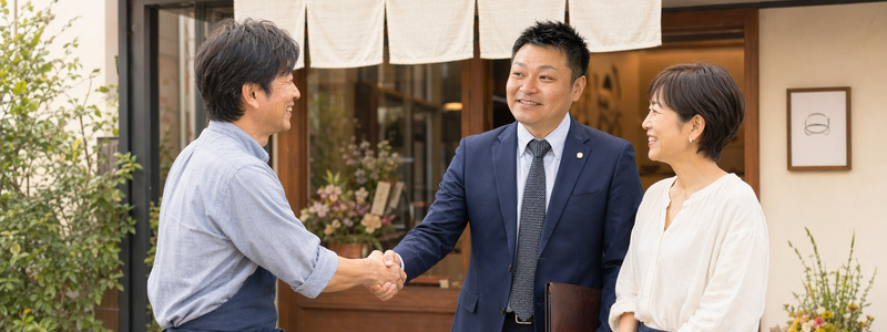 カスタマーハラスメント対策相談後の安心した握手