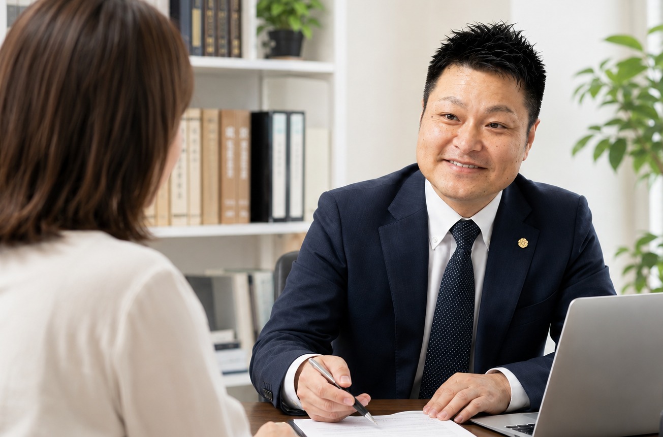 相談者と古物商許可について話している様子
